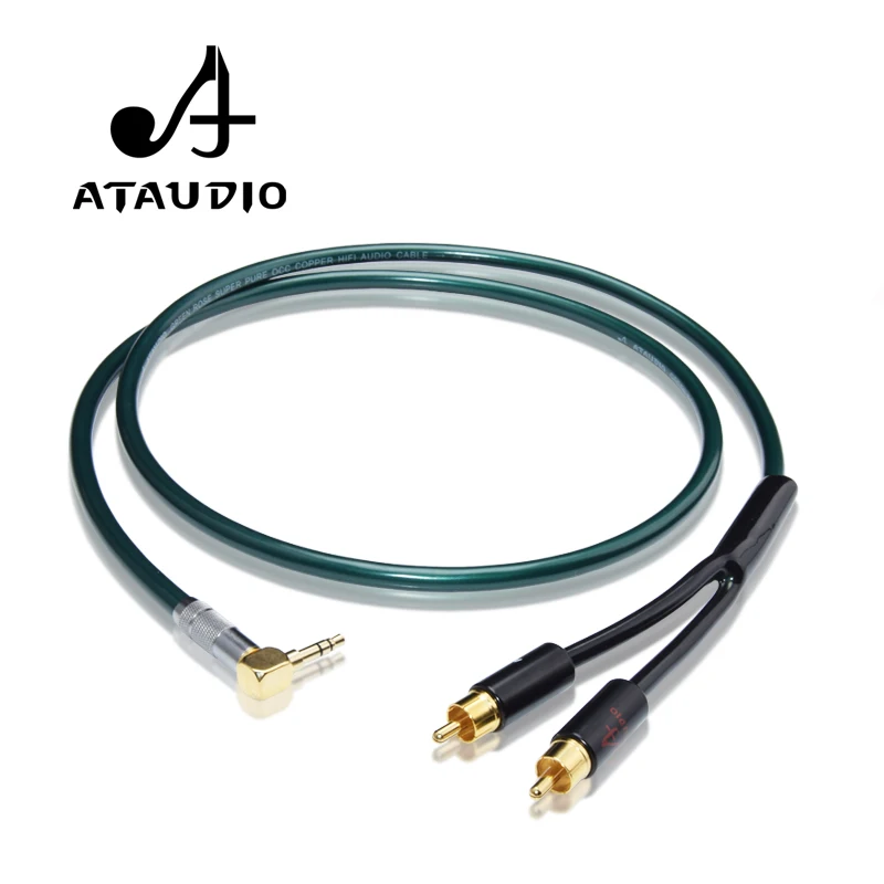 Y образный сплиттер ATAUDIO Hifi 3 5 мм на 2RCA стерео аудио кабель Hi Fi для аудиофила
