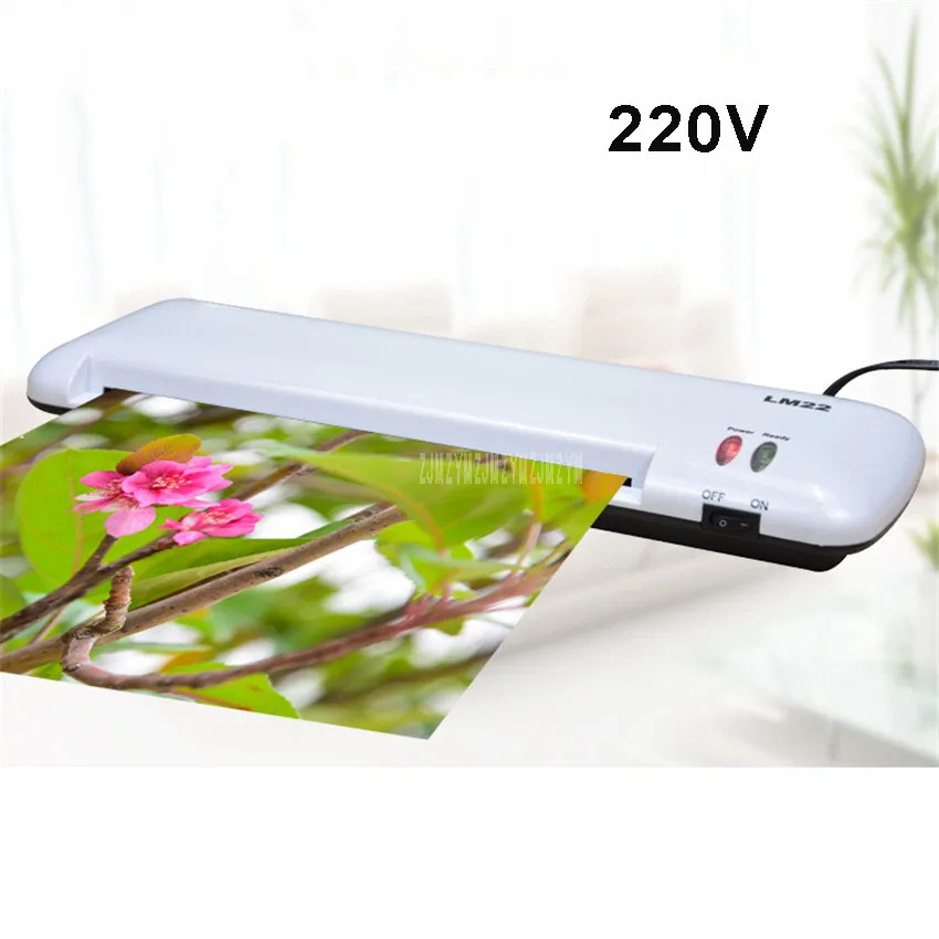 220 V 260 W A4 A5 3/5/6/7-дюймовая фоторамка документ Бумага ламинатор машина для изготовления холодного/горячего ламинирования Скорость 400 мм/мин Ширина 230 мм LM-22-A4