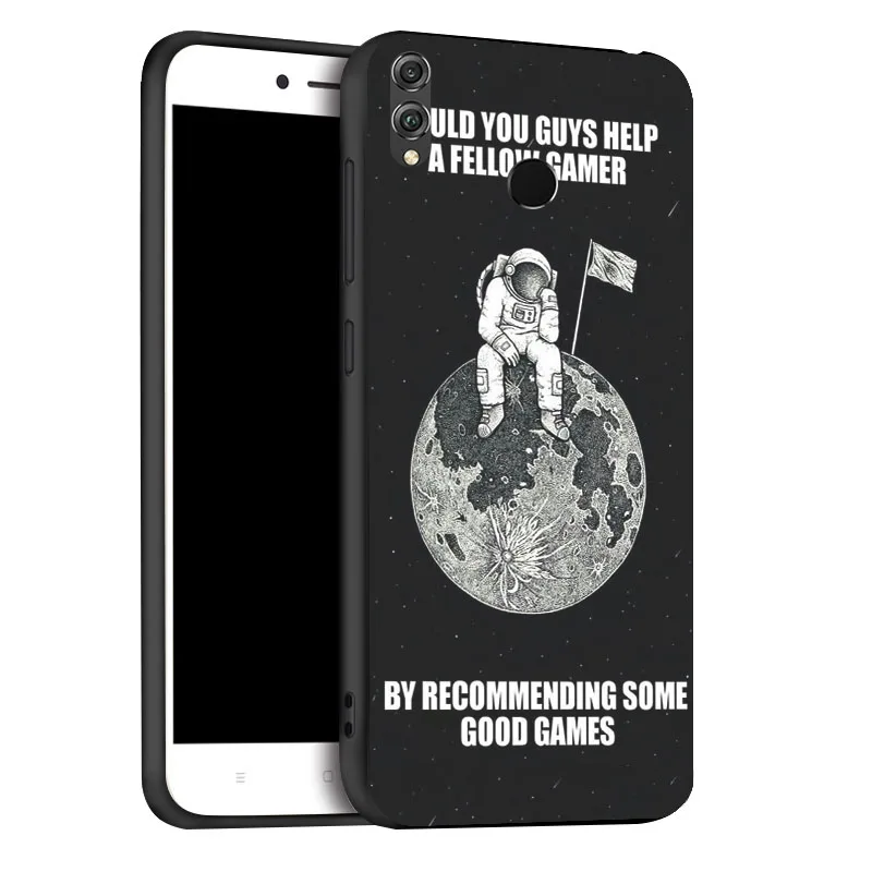x045 Чехол для huawei Honor 8X 8A 9 10 Lite чехол s Space Moon Astronaut, чехол для телефона huawei Honor 7C 7A Pro, чехол-бампер - Цвет: x045