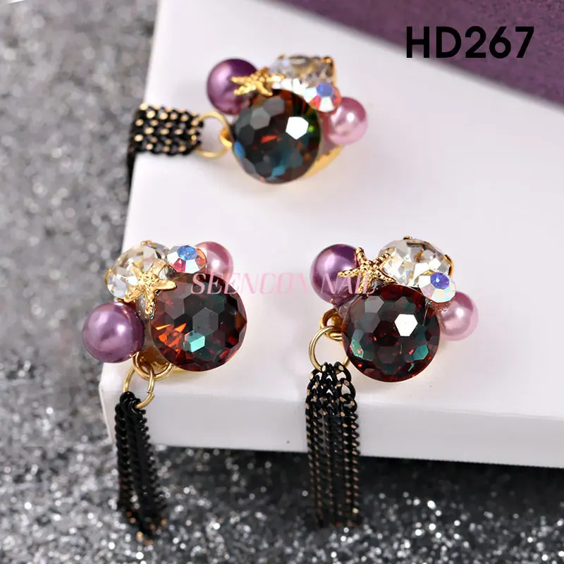 Новинка 5 шт. роскошные украшения для ногтей из сплава невесты большие стразы и