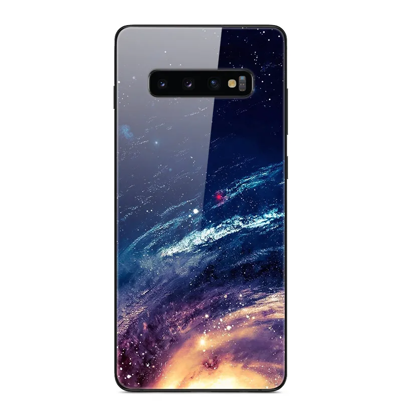 Чехол для samsung Galaxy S10 S10Plus, чехол из закаленного стекла для телефона, черный Чехол-бампер из ТПУ для samsung S10 Plus S10E S10+ s 10