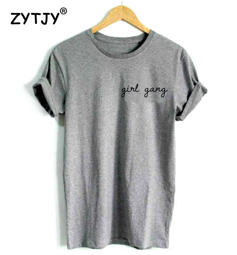 

girl gang pocket Letters Print Women tshirt Cotton Casual Funny t shirt For Lady Girl Top Tee Hipster Tumblr Drop Ship Z-1169