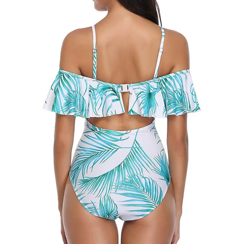 Новинка 2020 женский купальник-монокини с рюшами и принтом купальник-бикини