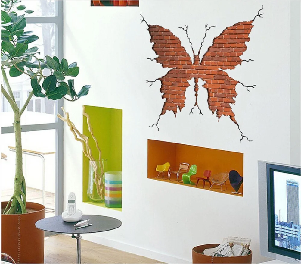 DIY стикер на стену 3D бабочка графика виниловые наклейки стены съемные s Фреска для