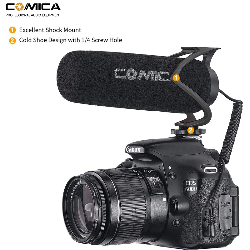 Микрофон Comica CVM-V30 Lite для камеры микрофон записи видео с телефона цифровых