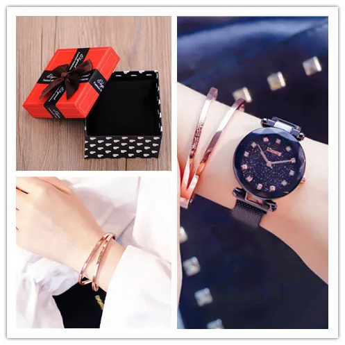 ins Hot Luxury Brand Lady Crystal Quartz Watch Magnet Buckle Women Dress Fashion Steel Mesh Belt Female Wristwatch New | Наручные часы