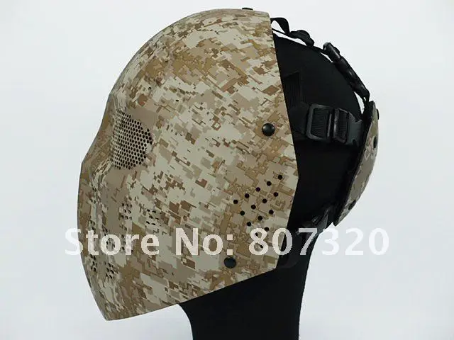 Полный уход за кожей лица Хоккей Тип Airsoft сетчатые очки маска черный A TACS CAMO MARPAT