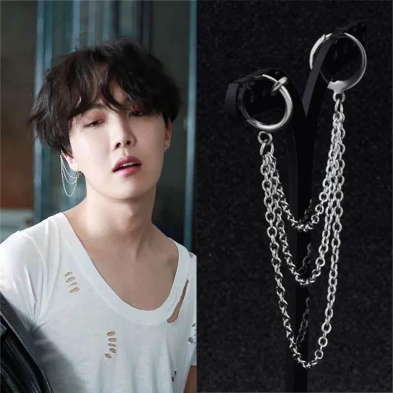 KPOP ДНК в Корейском стиле В панк 1 шт. победитель Bangtang мальчиков Jin V серьги Jungkook