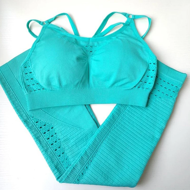 Новинка бесшовные спортивные костюмы из 2 предметов комплект для йоги мягкий