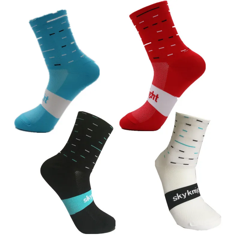 

2018 New 6 Colors Cycling Socks Breathable Men Women Sport Socks Running Marathon Socks Football Bike Bicycle Socks