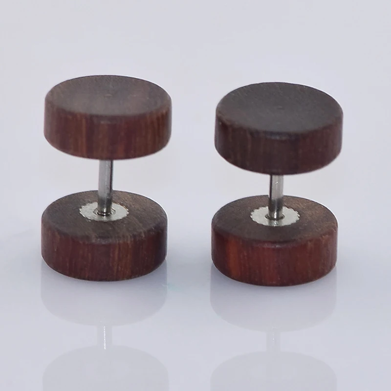 Индивидуальные деревянные серьги 8 мм для женщин и мужчин модные ювелирные