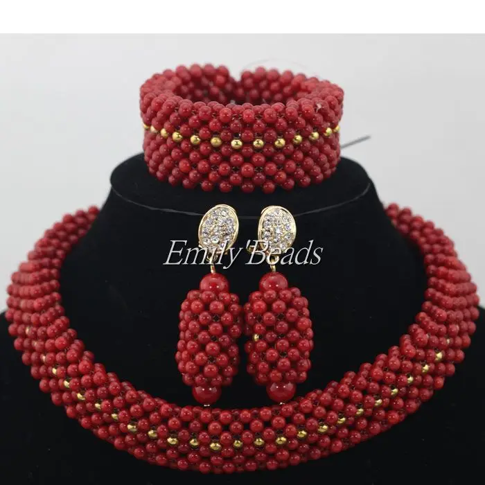 2016 ручной работы африканские бусины ювелирные наборы нигерийские Свадебные