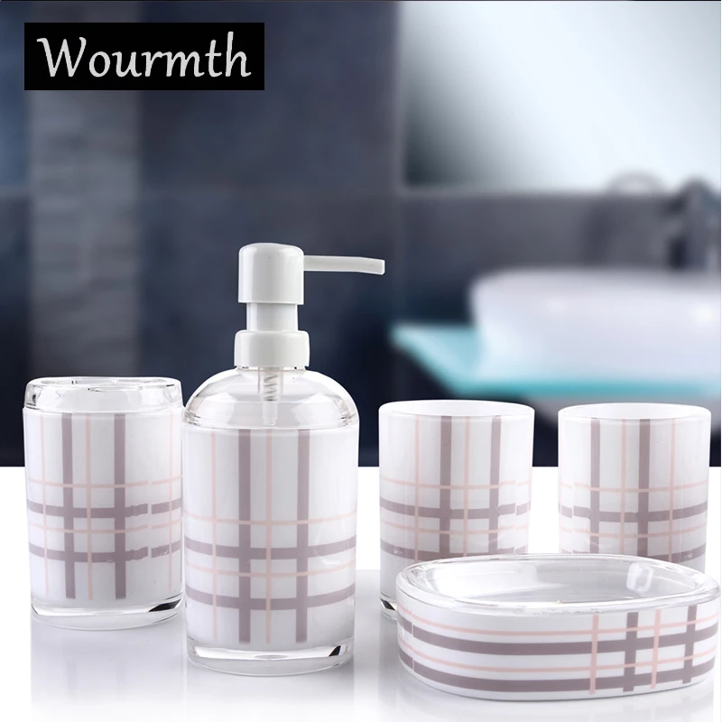 Набор аксессуаров для ванной Wourmth 5 шт./компл. из смолы | Дом и сад