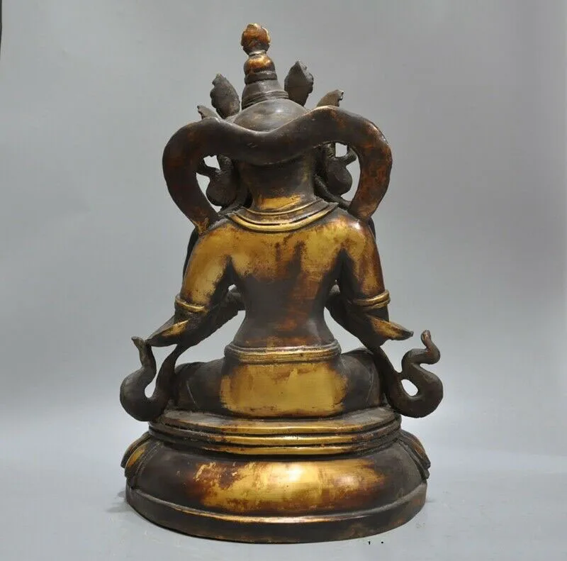 

wedding decoration Tibet Buddhis bronze Inlay gem green Tara goddess Kwan yin Guanyin Buddha statue