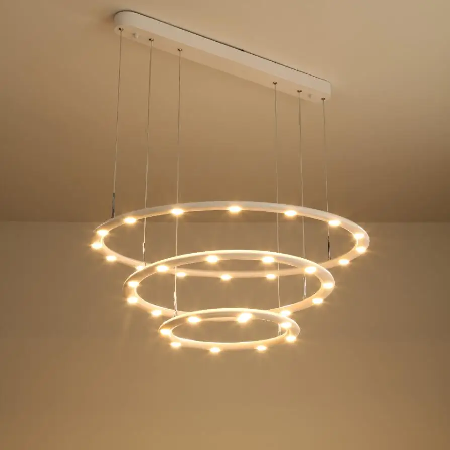 

White/Black Minimalism Modern LED Pendant Lights for Dining Kitchen Room Living Room Hanging Suspension Pendant Lamp