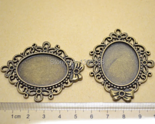 Античный металлический поддон в бронзовой оправе 10 шт./лот пустая подвеска виде