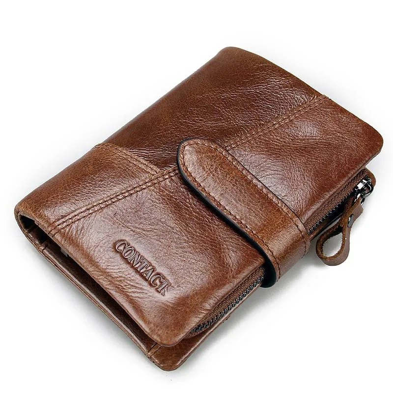 

New Slim Genuine Leather Mens Wallet Man Cowhide Cover Coin Purse Small Brand Male Credit&id Multifunctional Walets