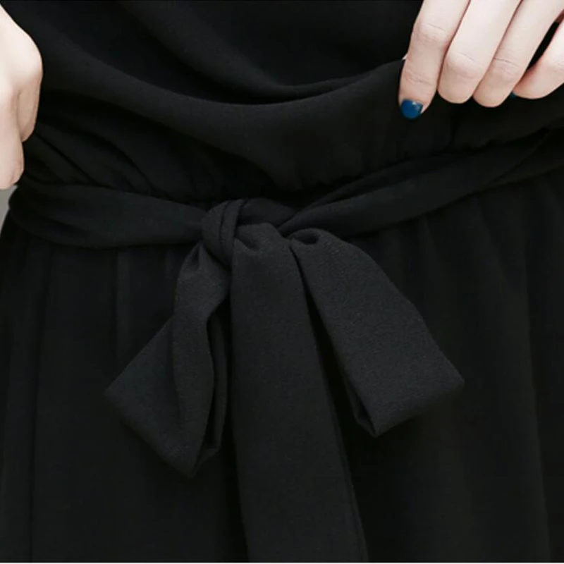 

Summer Dresses 4XL Plus Size Women Clothing 2018 Chiffon Dress Party Hollow Short Sleeve Casual Vestido Festa Black Femme dress