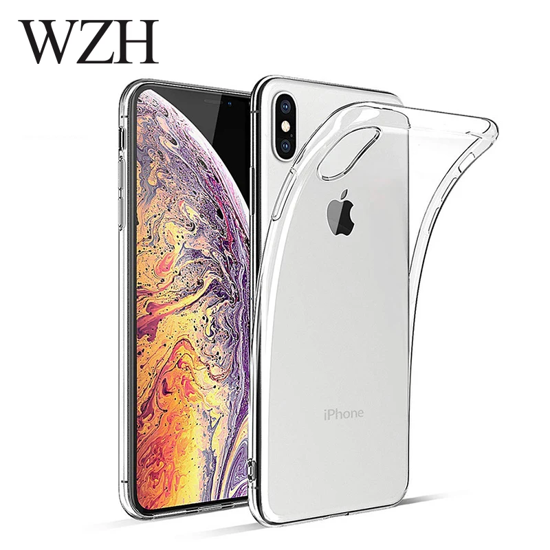 Мягкий чехол из ТПУ для iPhone XS Max прозрачные тонкие чехлы MAX XR X 7 PLUS 8 6S 6 5 5s SE 4
