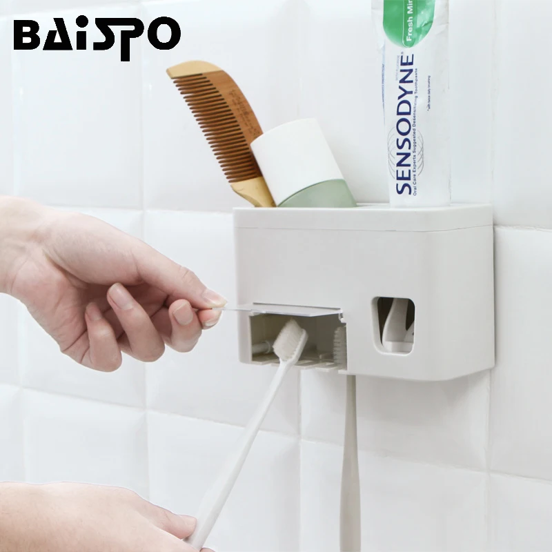 BAISPO 1 комплект держатель зубной щетки Автоматический Дозатор пасты Зубная щетка