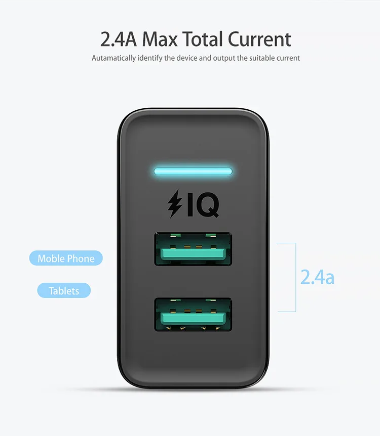 FLOVEME двойной USB мобильный телефон зарядное устройство 5 В 2.4A Быстрая зарядка настенное зарядное устройство адаптер ЕС вилка Мобильный телефон для iphone samsung huawei