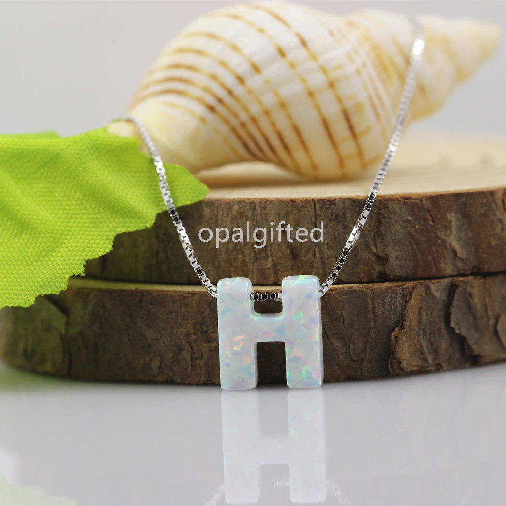 Женское ожерелье из серебра 925 пробы с опаловым кулоном надписью H/U/Z/Y/A - купить по