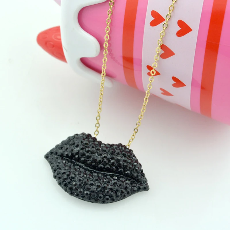 Женское Ожерелье чокер с красными губами на весну и лето|pendant necklace wholesale|pendant chain
