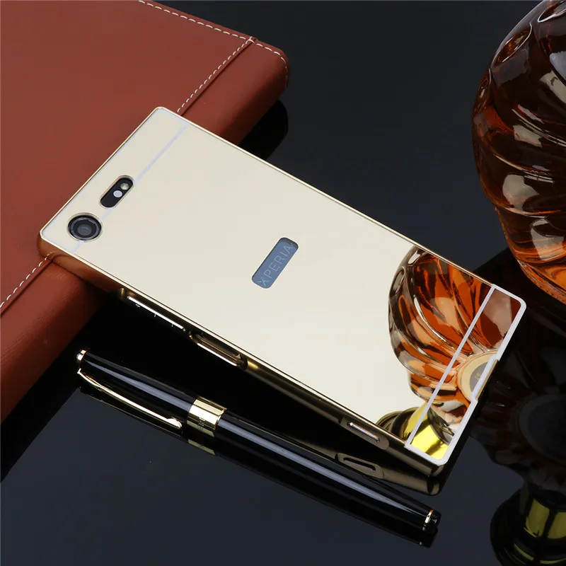 For Sony Xperia XZ Premium G8141 Case Plating Metal Alumium Frame Cover with Mirror Back Hard for | Мобильные телефоны и