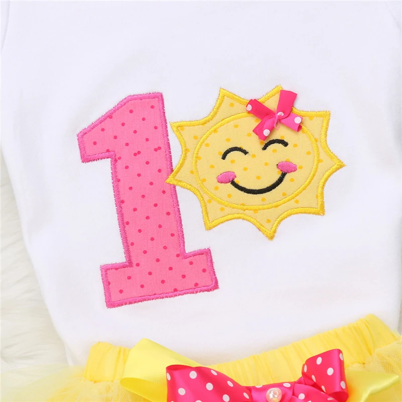 Милая детская одежда для дня рождения Одежда девочек комплект одежды