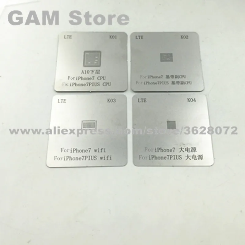 Для iPhone 7 7Plus BGA Stencil Wifi A10 CPU Baseband Big Power IC 338S00225 Reballing Pin прямой нагрев шаблон 4