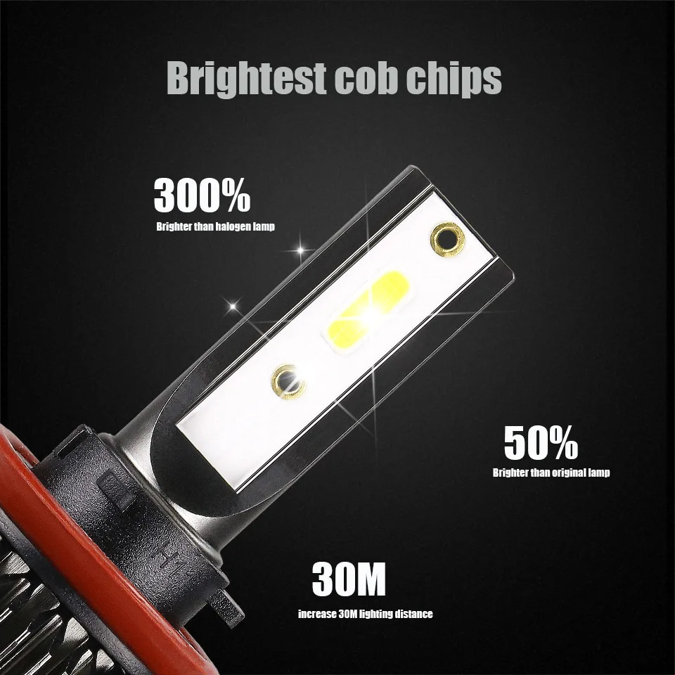 ANMINGPU 2x 8000LM Мини светодиодный H11 головной светильник лампы 6000K 12V H1 Led H7 CANBUS 9005/HB3