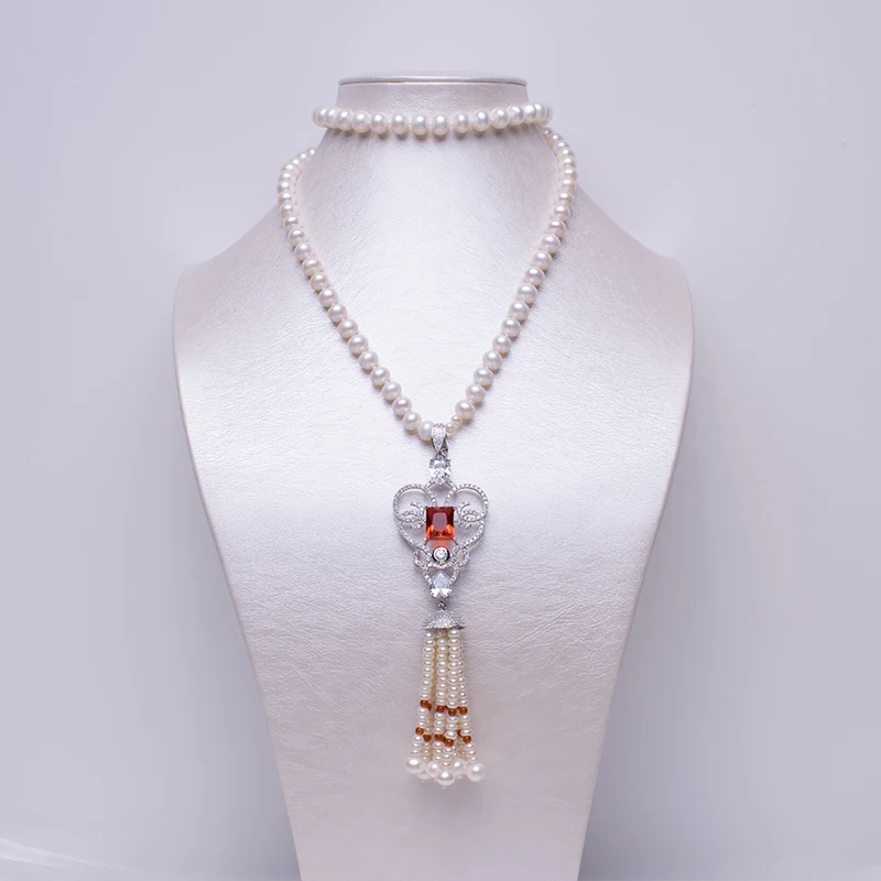 Новый искусственный жемчуг свитер Цепочки и ожерелья 80 см длинное жемчужное с