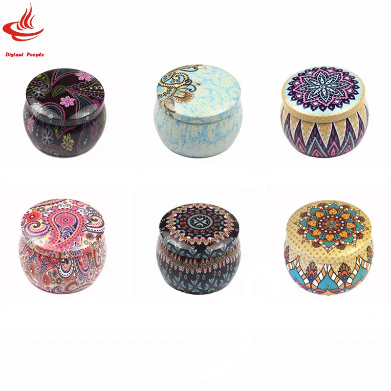 1 шт. подарочная коробка в этническом стиле с цветком для чая круглая форма
