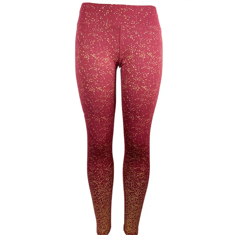 Yoga Sport Leggings Women Pants Fitness Breathable Stretch Slim Gym Tights Workout Black Gold Running Pants Female Yoga Leggings - Цвет: Красный