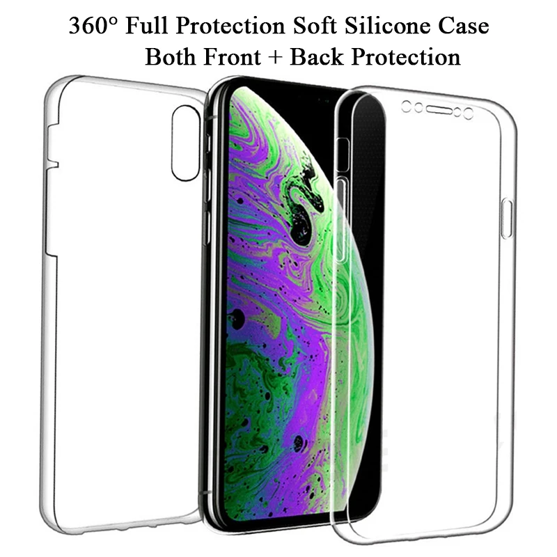 360 Полный мягкий чехол для iPhone 11 Pro XS Max XR X 6 6s 7 8 Plus, прозрачный чехол из ТПУ для телефона iPhone 4, 4S, 5, 5S, se Etui