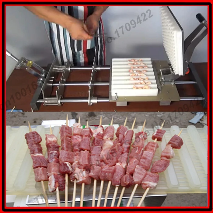 Ручная машина для шпажки мяса кебаба из нержавеющей стали по заводской цене|meat