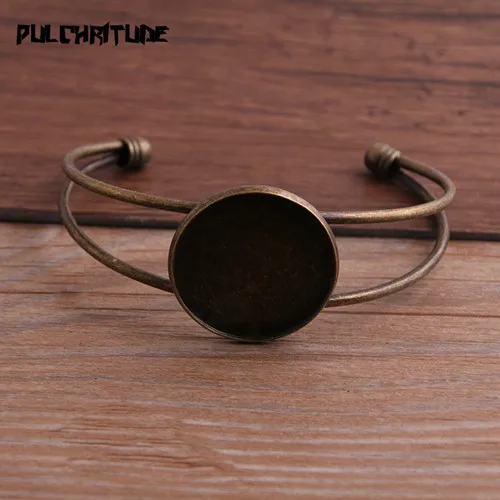 Antique Bronze Pulchrode, 1 шт., античный бронзовый, серебряный, KC, позолоченный браслет, базовый браслет, пустые фурнитура, лоток, рамка, установка 25 мм, кабошон, камея - Цвет: Antique Bronze