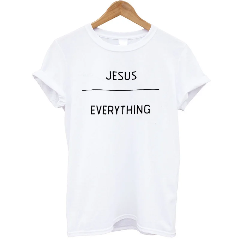 Футболка из 100% хлопка для женщин с принтом вера в Иисуса забавная летняя одежда