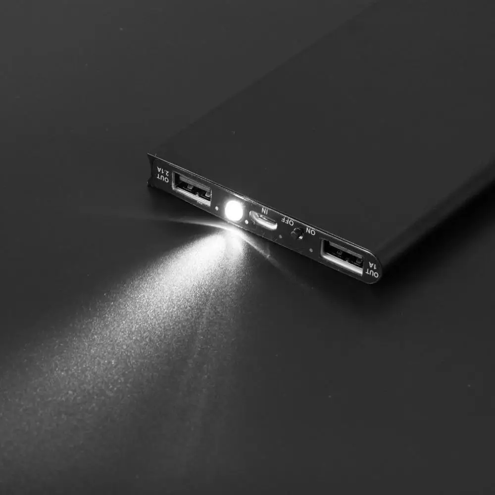 Ультратонкий полимерный внешний аккумулятор с двумя usb-портами power Bank 20000 мАч