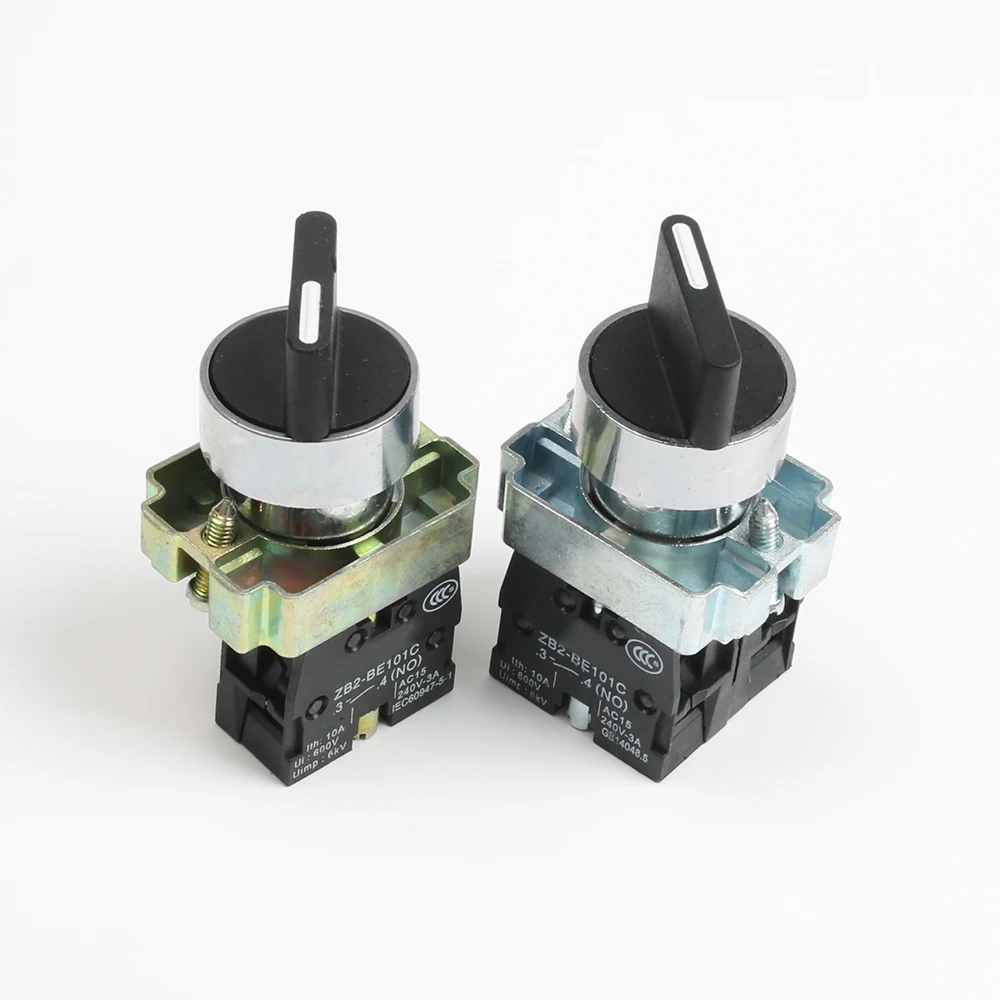 XB2-BD21 BD25 BD33 BD53 BD73 1NO/2NO/1NO1NC 2/3 фиксация положения самоблокирующийся селектор кнопочный переключатель мгновенный самосброс