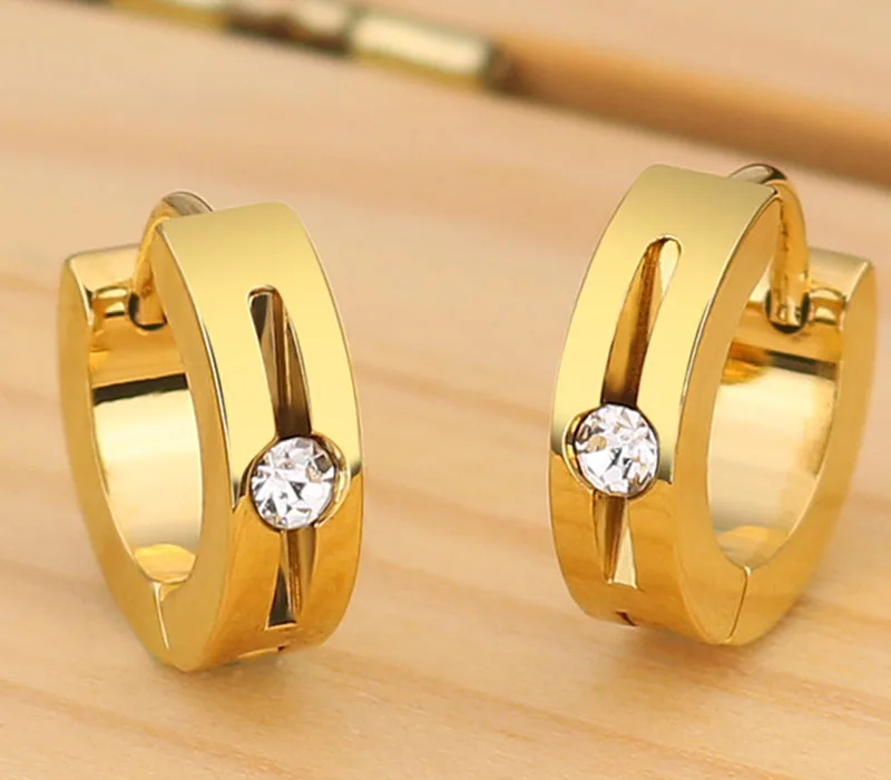 Серьги кольца из титановой стали для женщин модные корейские Золотые/серебряные