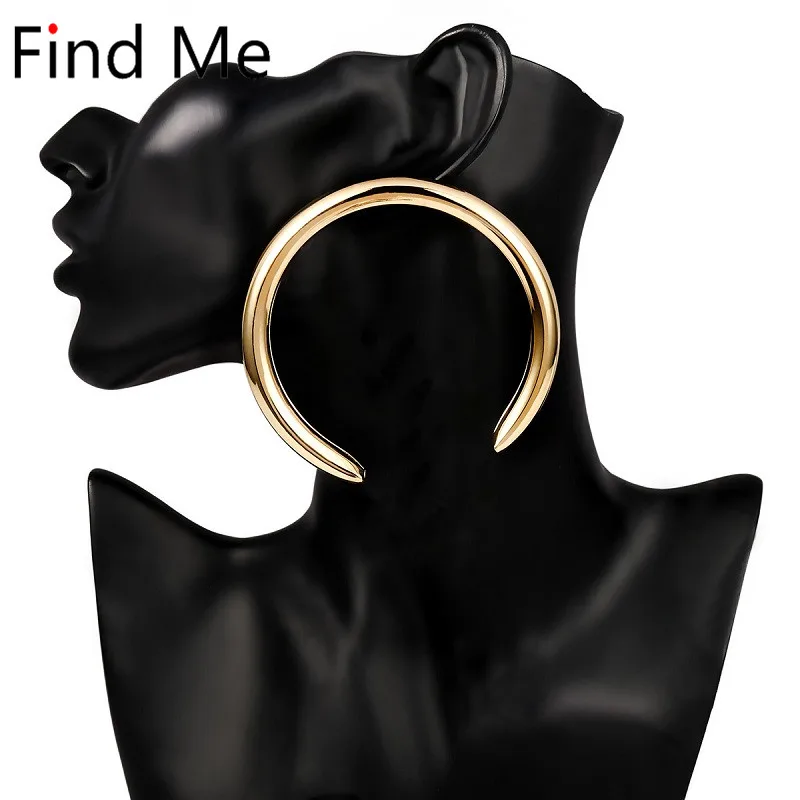 

Find Me 2020 Brand Fashion Contracted Punk Alloy Drop Earrings For Women Jewelry Luxury Geometric Moon Dangle Earrings Wholesale