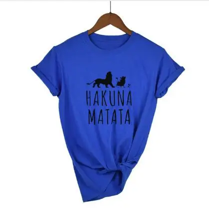Новинка женская футболка с изображением Льва HAkUNA MATATA принт музыкальными буквами