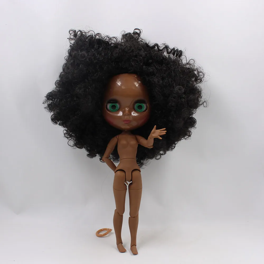 Ледяной DBS Blyth кукольные 1/6 bjd супер черный тон кожи темных оттенков черные волосы