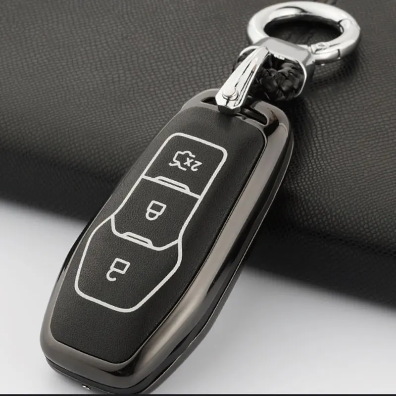 

Zinc Alloy Leather Car Key Cover Case fit for Ford Focus 3 Ecosport Kuga Escape Key Cover Key Bag glow in dark
