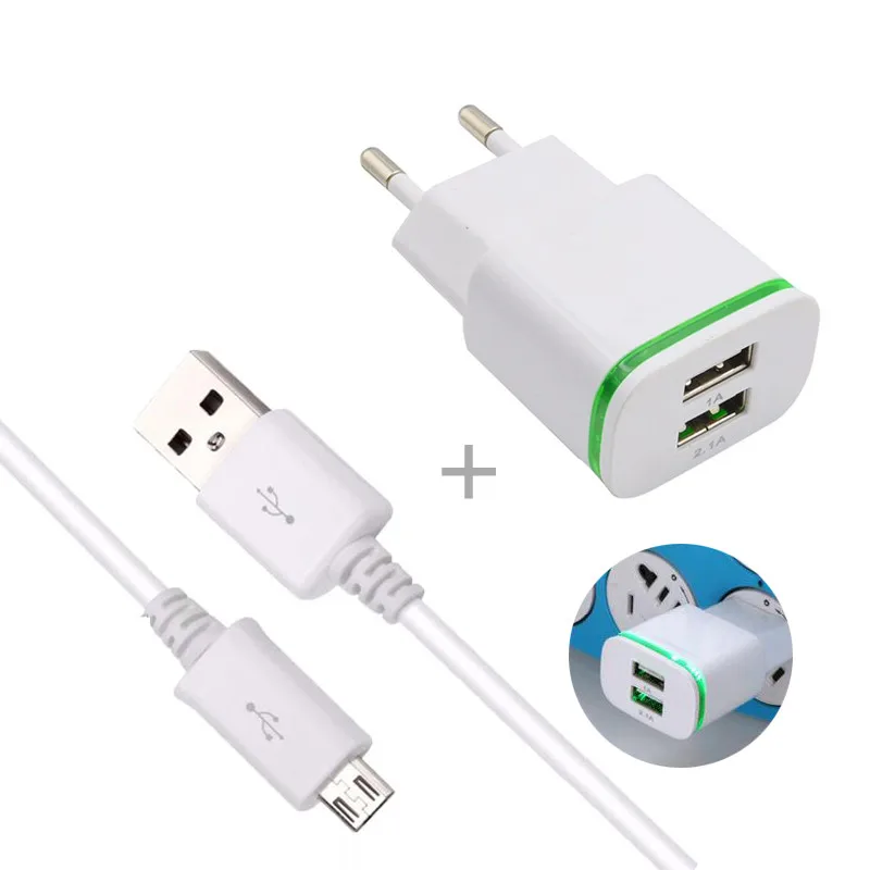 Устройство для быстрой зарядки с 2 портами USB 1 А кабель Micro samsung galaxy s6 s7 edge note 4 5 J5 J7 A3