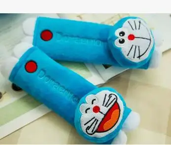 doraemon 1 пара 20 см мультфильм анпанмен стежка Марио Дораэмон автомобиль плюшевое покрытие ремня безопасности наплечный коврик автомобиль игрушка оптом - Цвет: doraemon