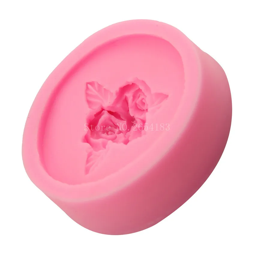 Цветок роза с листьями силиконовое мыло для помадки 3D желе конфеты шоколад