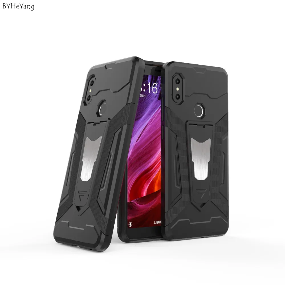 BYHeYang Redmi Note 5 Pro Case 64GB Car Holder Stand Magnetic Suction Bracket armor Cover for Xiaomi Global |