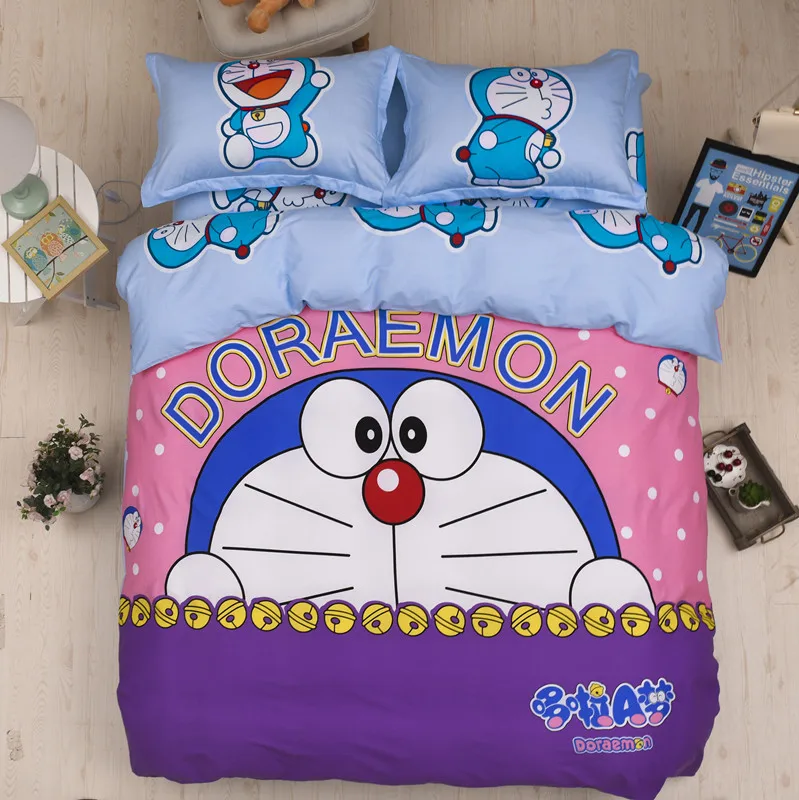 Комплект постельного белья из хлопка, рисунок «hello kitty Doraemon», розовая серия «love», 4 шт./3 шт., мягкий пододеяльник, Комплект постельного белья, наволочка